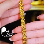 دستبند گندمی رنگ ثابت کپی طلا