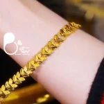 دستبند گندمی رنگ ثابت کپی طلا