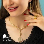 اکسسوری مثل طلا کیفیت عالی، روکش طلا، وارداتی ترک سرویس استیل رنگ ثابت مثل طلا