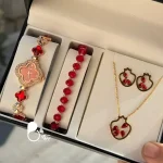 ست ساعت یلدایی ون کلیف💎خوش‌رنگ، شیک، کیفیت عالی🍉 تخفیف ویژه شب یلدا