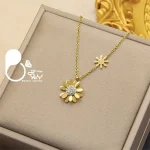 خرید گردنبند بابونه رنگ ثابت کپی طلا