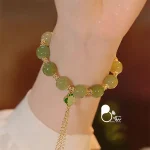 دستبند زمردی ون کلیف با سنگ طبیعی ترک از سایت بیوتی