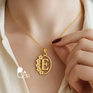 قیمت و خرید گردنبند حروف اسم استیل روکش طلا 💎 کیفیت عالی، با زنجیر، موجود در ۱۴ حرف