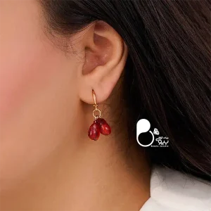 نیمست یلدایی دونه انار گردنبند و گوشواره