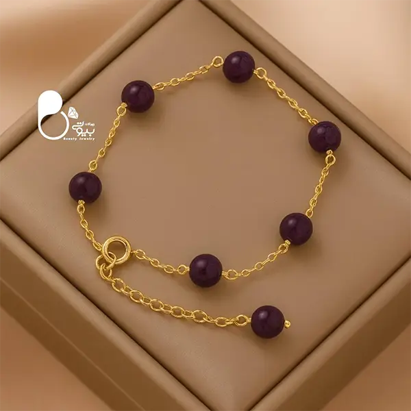 دستبند شرشره سنگی آماتیست طبیعی💎دستبند خاص و شیک زنانه دستبند شرشره سنگی آماتیست طبیعی💎دستبند خاص و شیک زنانه