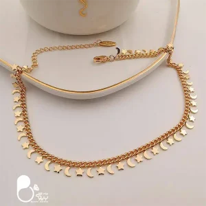 قیمت و خرید پابند شرشره ماه و ستاره زنانه💎پابند استیل آبکاری طلا وارداتی | درجه یک