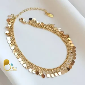 قیمت و خرید پابند شرشره پولکی زنانه💎پابند استیل آبکاری طلا وارداتی | درجه یک