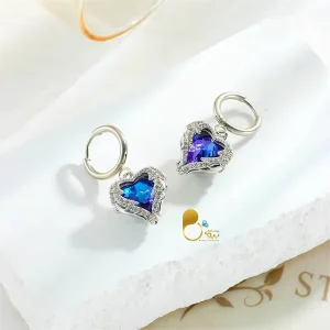 قیمت و خرید گوشواره قلب نگین دار مثل طلا از سایت بیوتی