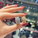 قیمت و خرید انگشتر باگت جواهری کپی طلا💎 انگشتر نگین باگت استیل وارداتی (خاص و شیک)