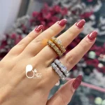قیمت و خرید حلقه پشت حلقه جواهری ملکه💎انگشتر سولیتر شیک کپی طلا (وارداتی، خاص)