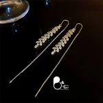 قیمت و خرید گوشواره گندمی نگین دار رنگ ثابت کپی طلا از سایت بیوتی