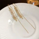 قیمت و خرید گوشواره گندمی نگین دار رنگ ثابت کپی طلا از سایت بیوتی