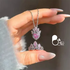 قیمت و خرید گردنبند و انگشتر راپونزل ترک طرح جواهر💎گوشواره قلب نگین‌دار وارداتی با درخشش خاص