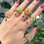 قیمت و خرید انگشتر مینا کاری مثل طلا با تخفیف از سایت بیوتی
