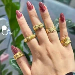 قیمت و خرید انگشتر عمانی حراجی کپی طلا با تخفیف به علت تک سایز💎براق و فوق‌العاده شبیه طلا