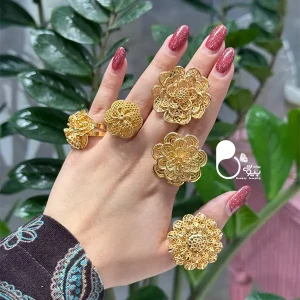 انگشتر بحرینی حراجی کپی طلا با تخفیف💎براق و فوق‌العاده شبیه طلا