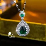 قیمت و خرید گردنبند نگین دار روکش طلا کپی جواهر