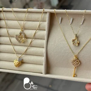 قیمت و خرید گردنبند نگینی کره ای حراجی با تخفیف💎استیل خاص در دو طرح متفاوت