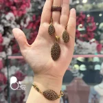 قیمت و خرید ست کامل نگین مارکزیت قرمز با تخفیف💎نیمست ظریف استیل با نگین مارکزیت اصل و زنجیر