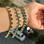 قیمت و خرید دستبند نگین دار سبز لوکس