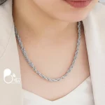 قیمت و خرید گردنبند خاویاری بافت سیلور استیل رنگ ثابت مثل طلا💎گردنبند استیل وارداتی خاص و شیک