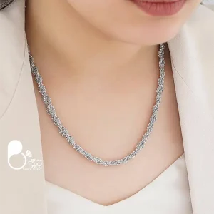 قیمت و خرید گردنبند خاویاری بافت سیلور استیل رنگ ثابت مثل طلا💎گردنبند استیل وارداتی خاص و شیک