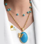 قیمت و خرید خرید ست فیروزه و عقیق بحرینی پروانه دوبل💎استیل روکش طلا وارداتی