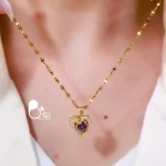 قیمت و خرید گردنبند دلبر بنفش 💎 استیل روکش طلا، وارداتی، خاص و اسپرت