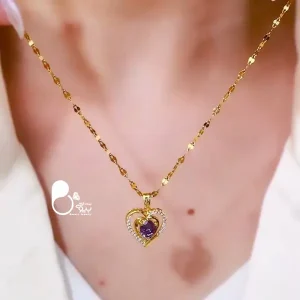 قیمت و خرید گردنبند دلبر بنفش 💎 استیل روکش طلا، وارداتی، خاص و اسپرت