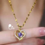 قیمت و خرید گردنبند قلب استیل رنگ ثابت زنانه