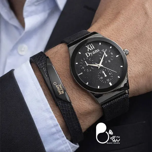 ست ساعت مردانه حراجی 💎بند چرمی، کیفیت عالی + دستبند اشانتیون (حراج روز مرد) ست ساعت مردانه حراجی 💎بند چرمی، کیفیت عالی + دستبند اشانتیون (حراج روز مرد)