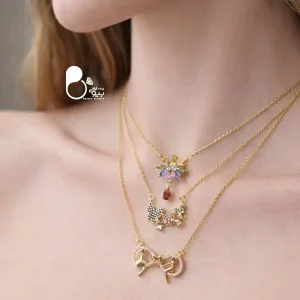 قیمت و خرید گردنبند نگین اتریشی رنگی حراجی💎استیل خاص در سه طرح متفاوت