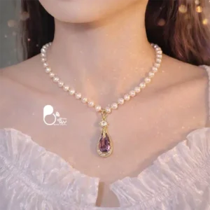 قیمت و خرید گردنبند پارادایس مرواریدی ترک💎نگین سوارسکی | وارداتی و فوق‌العاده شیک
