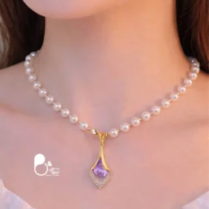 قیمت و خرید گردنبند ابرا سوارسکی مرواریدی ترک💎نگین سوارسکی | وارداتی و فوق‌العاده شیک
