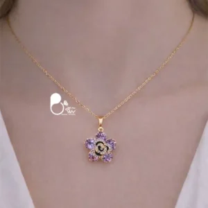 قیمت و خرید گردنبند فلاور آماتیست ترک💎نگین اصل| وارداتی و فوق‌العاده شیک