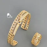 قیمت و خرید ست دستبند و انگشتر تایگر کارتیر نگین میکرو💎طرح طلا | آبکاری طلا | فری‌سایز