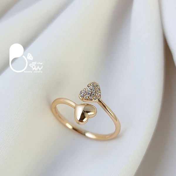 انگشتر قلب آتشین ژوپینگ 💎طرح طلا | آبکاری طلا | فریسایز انگشتر قلب آتشین ژوپینگ 💎طرح طلا | آبکاری طلا | فریسایز