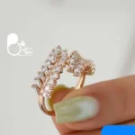 انگشتر گندمی ژوپینگ فری سایز نگین دار
