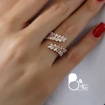 انگشتر برگ آتشین ژوپینگ 💎طرح طلا | آبکاری طلا | فری‌سایز