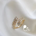 انگشتر گندمی ژوپینگ فری سایز نگین دار