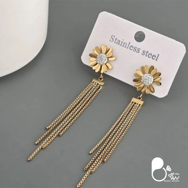 گوشواره شرشره بابونه💎گوشواره کپی طلا با قفل ژوپینگ | شیک و ترند گوشواره شرشره بابونه💎گوشواره کپی طلا با قفل ژوپینگ | شیک و ترند