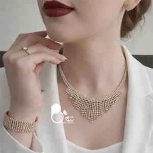 نیم ست آب نقره نگین دار زنانه💎نیم ست شیک و مجلسی با تخفیف ویژه