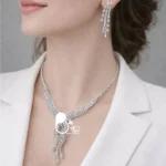 نیم ست آب نقره نگین دار زنانه💎نیم ست شیک و مجلسی با تخفیف ویژه