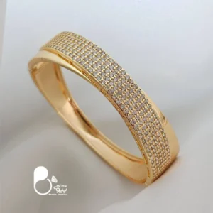 دستبند ایکس نگین میکرو طرح جواهر💎روکش طلا شبیه طلا با تخفیف ویژه
