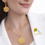 نیم ست گل طرح طلا با تخفیف💎برش دار با روکش طلا