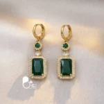 گوشواره زمردی مثل طلا