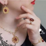 ست کامل طرح عقیق💎کپی طلا با برش های مثل طلا| شیک، خاص
