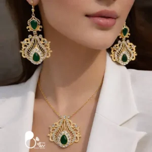 نیم ست طرح نقره نگین میکرو‌ با تخفیف💎وارداتی با روکش طلا