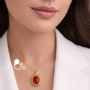 گردنبند طرح عقیق دلبر💎وارداتی با روکش طلا
