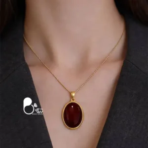 گردنبند طرح عقیق کپی طلا💎وارداتی با روکش طلا